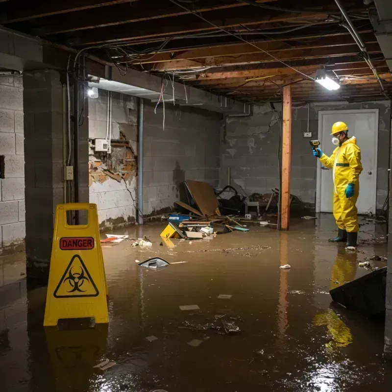 Flooded Basement Electrical Hazard in Van Lear, KY Property